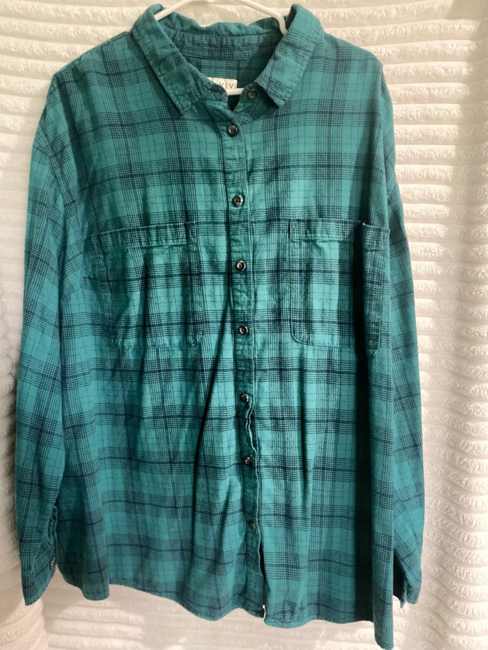 Ava & Viv Teal Checkered Shirt